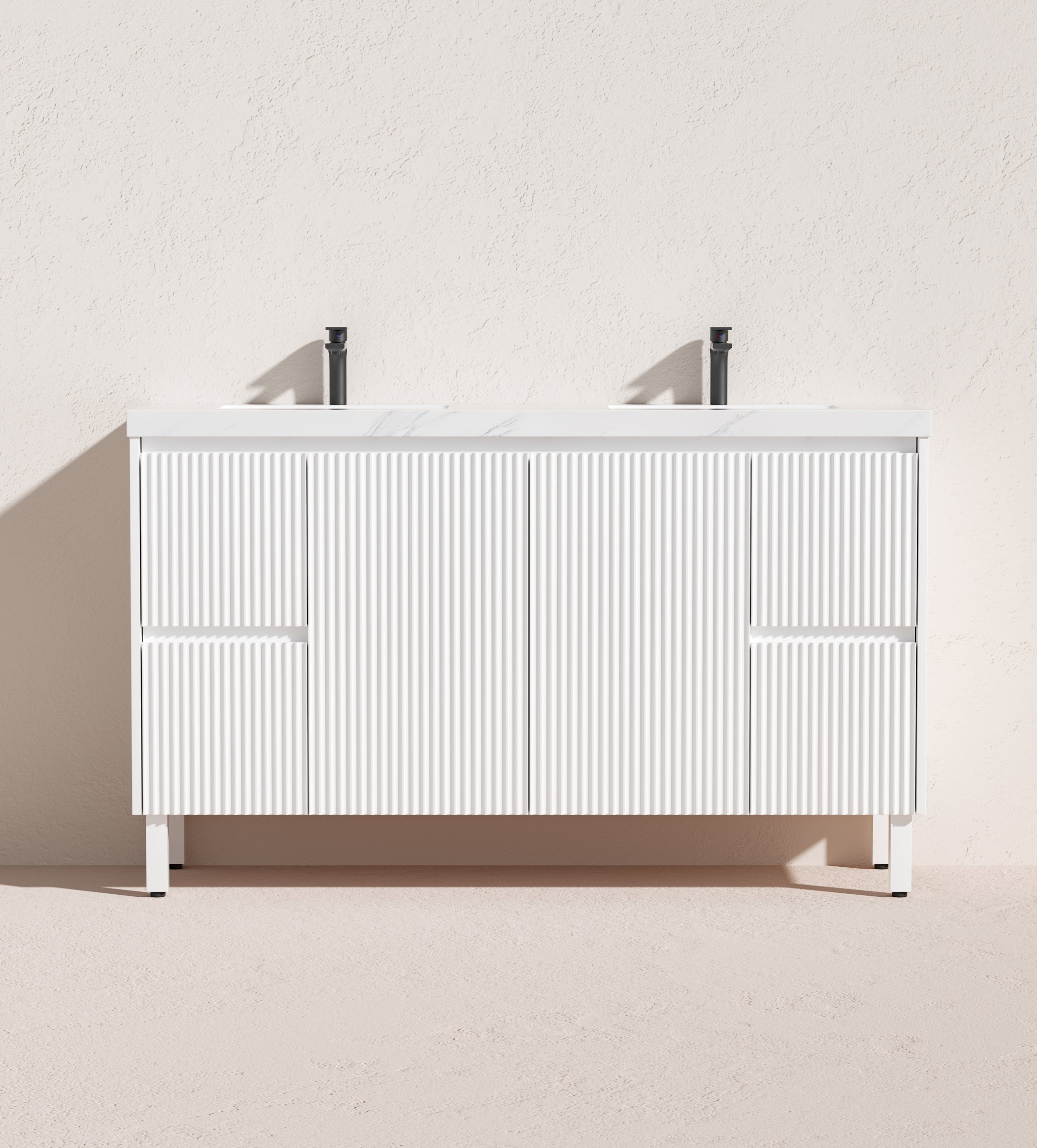 Brighton PVC Waterproof Freestanding Bathroom Vanity Matte White
