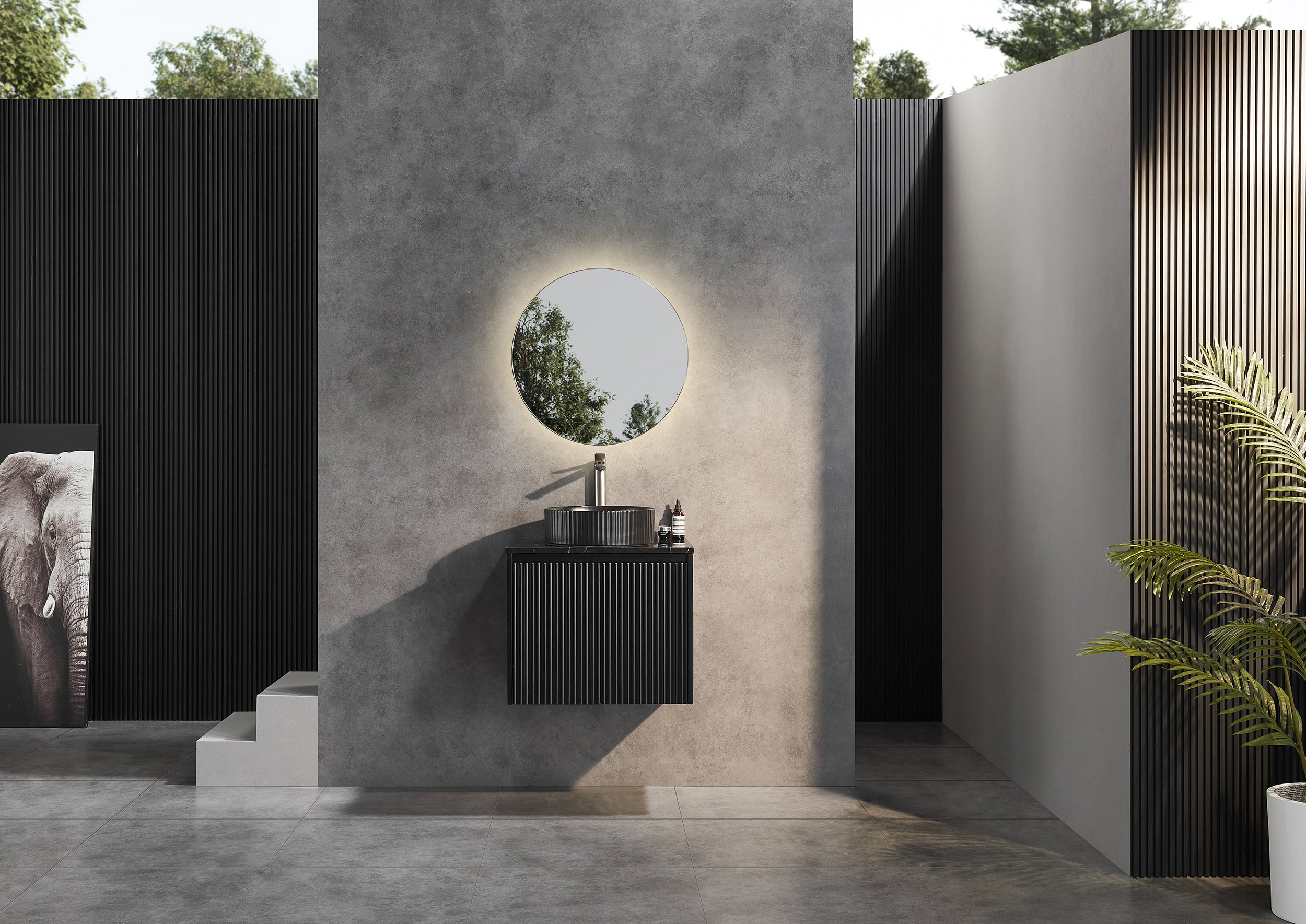 Brindabella PVC Waterproof Wall Hung Bathroom Vanity  Matte Black