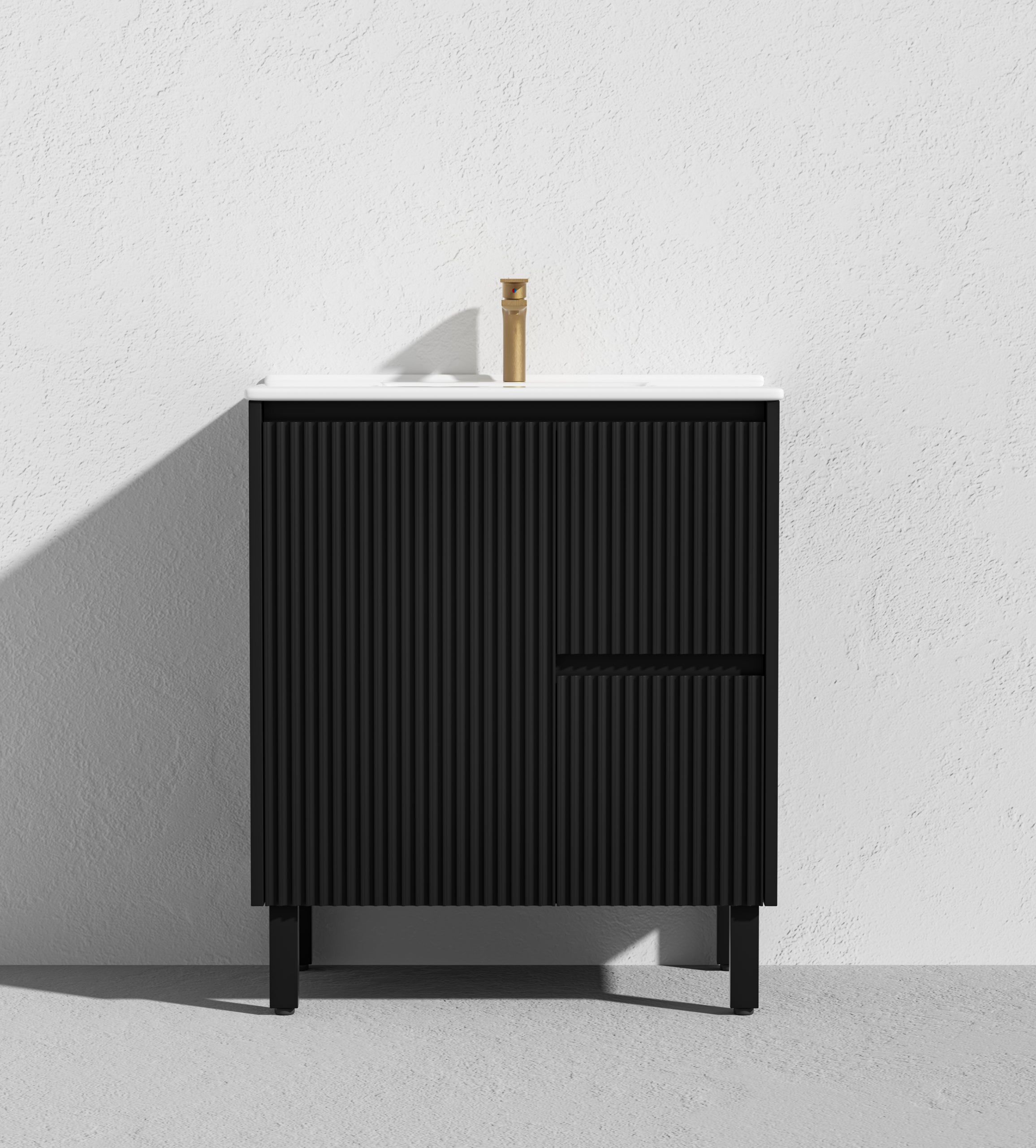 Brighton PVC Waterproof Freestanding Bathroom Vanity Matte Black