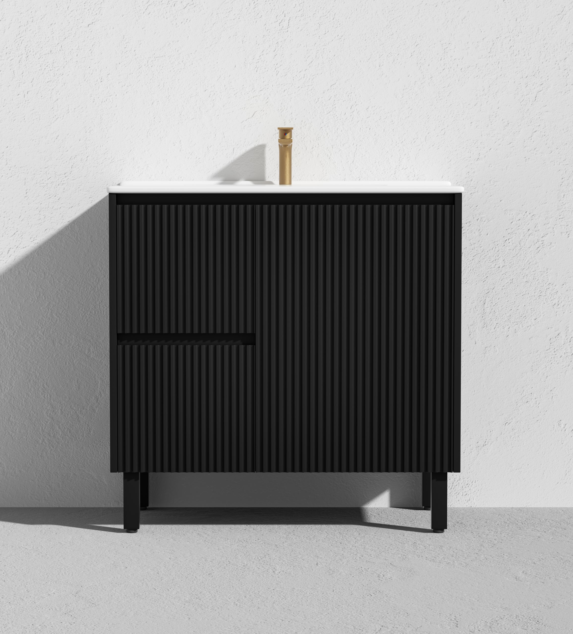 Brighton PVC Waterproof Freestanding Bathroom Vanity Matte Black