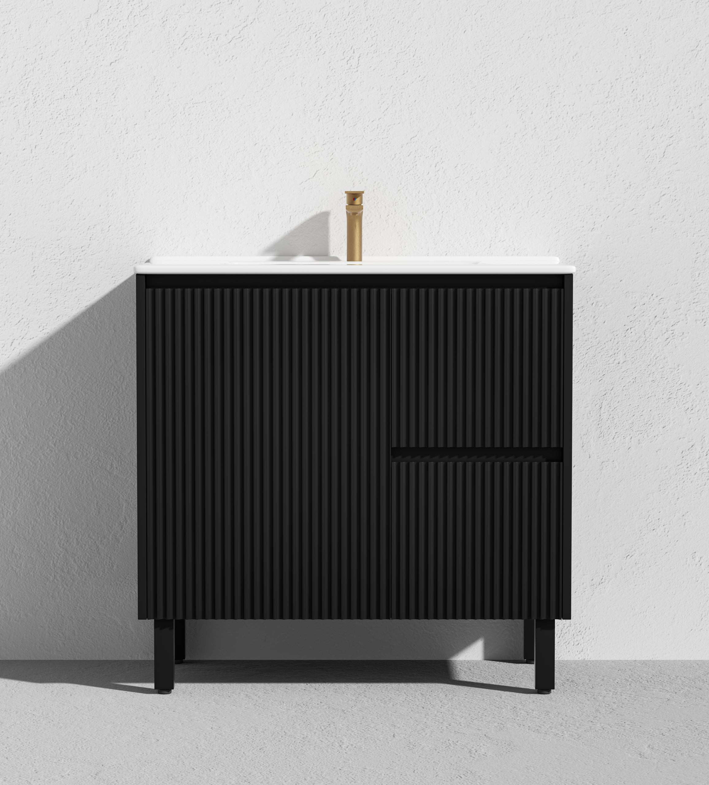 Brighton PVC Waterproof Freestanding Bathroom Vanity Matte Black