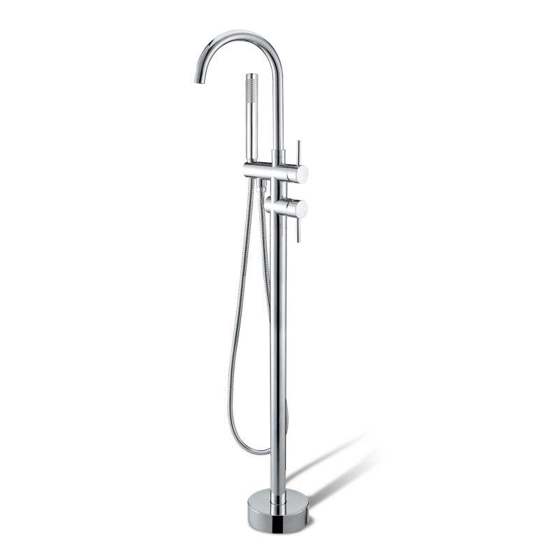 Lucid Pin Free Standing Bath Mixer with Hand Shower