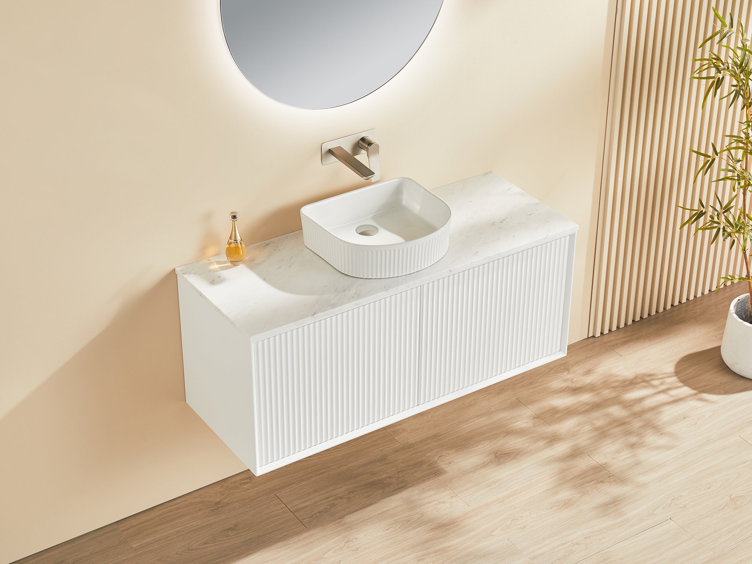 Kirribilli PVC Waterproof  Wall Hung Bathroom Vanity  Matte White