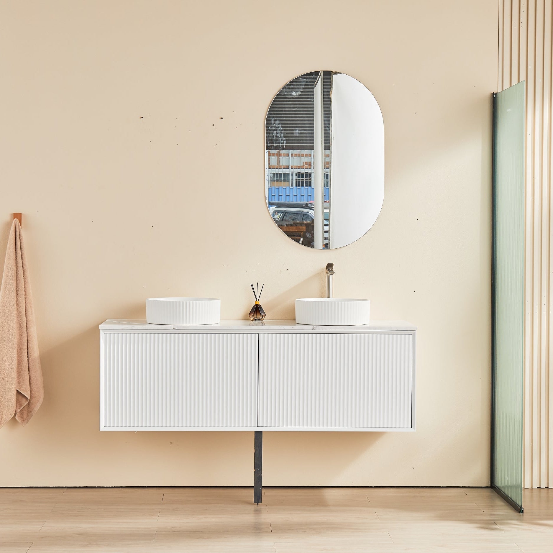Kirribilli PVC Waterproof  Wall Hung Bathroom Vanity  Matte White