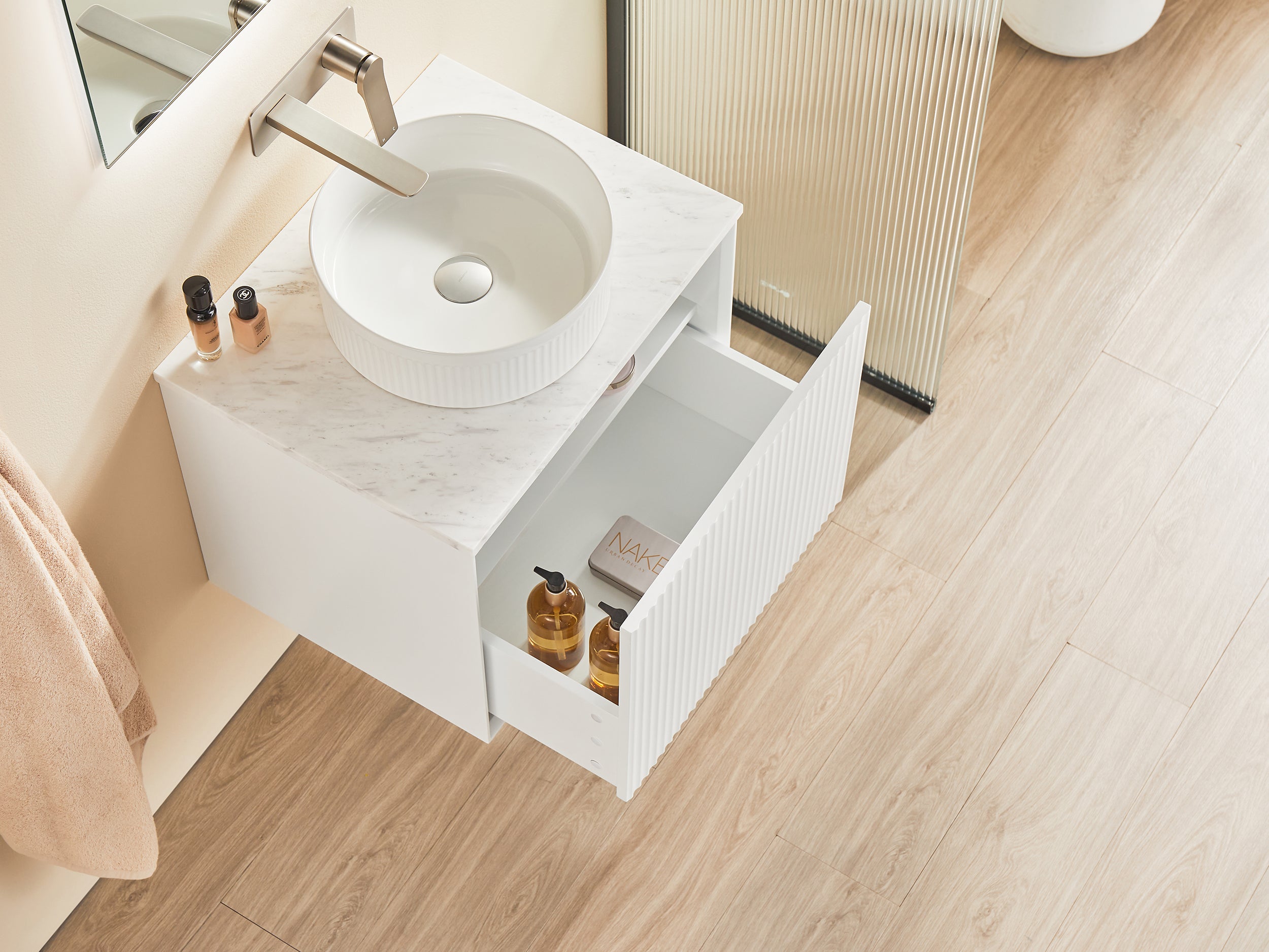 Kirribilli PVC Waterproof  Wall Hung Bathroom Vanity  Matte White