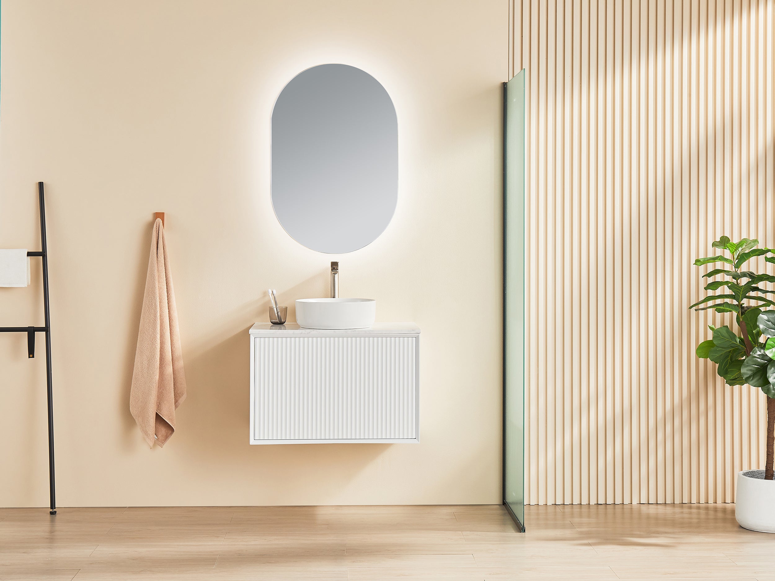 Kirribilli PVC Waterproof  Wall Hung Bathroom Vanity  Matte White