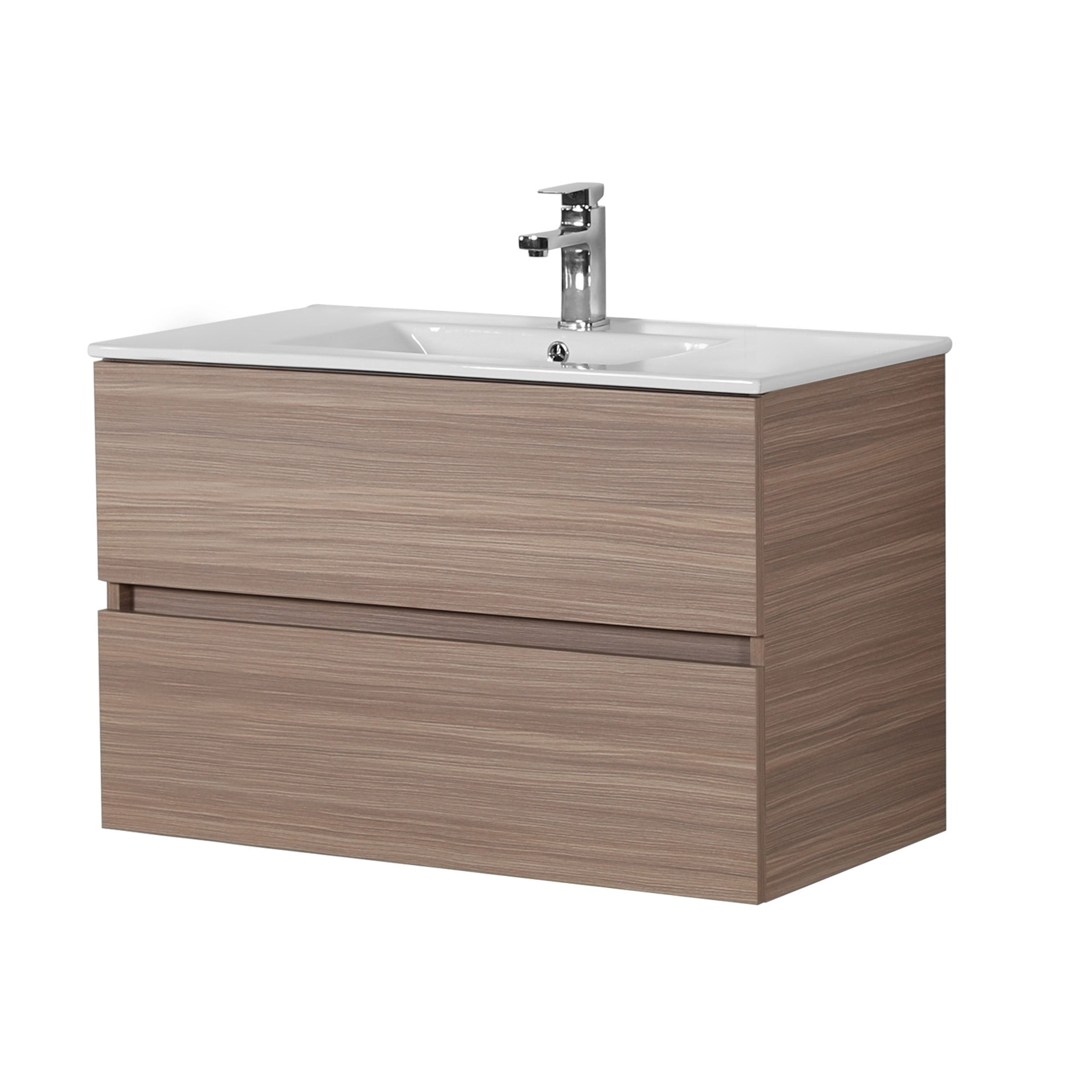 Stella PVC Wall Hung Bathroom Vanity Oak
