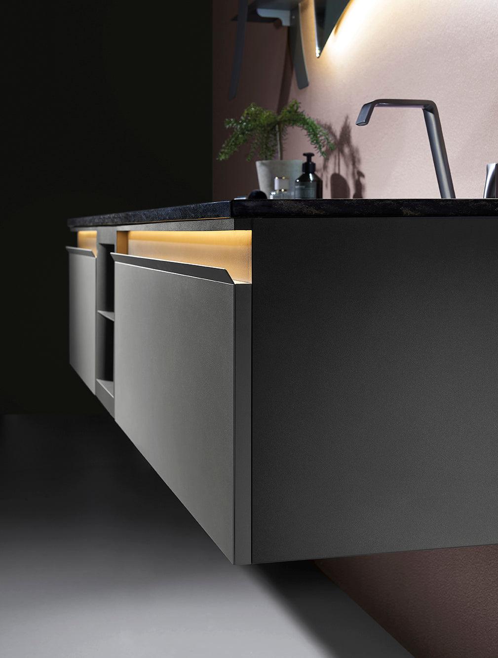 LAB Venus Stainless Steel LED wall hung vanity - Living and Bathroom