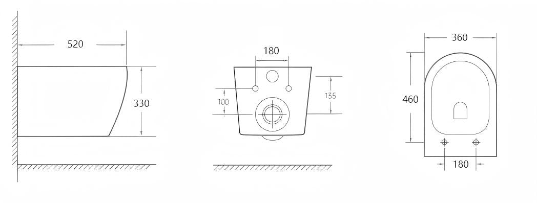 Devito Tonardo Rimless flush Wall-hung Pan