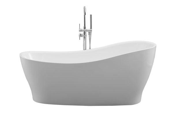 Clara 1500mm Freestanding Designer Gloss White bathtub - Living and Bathroom