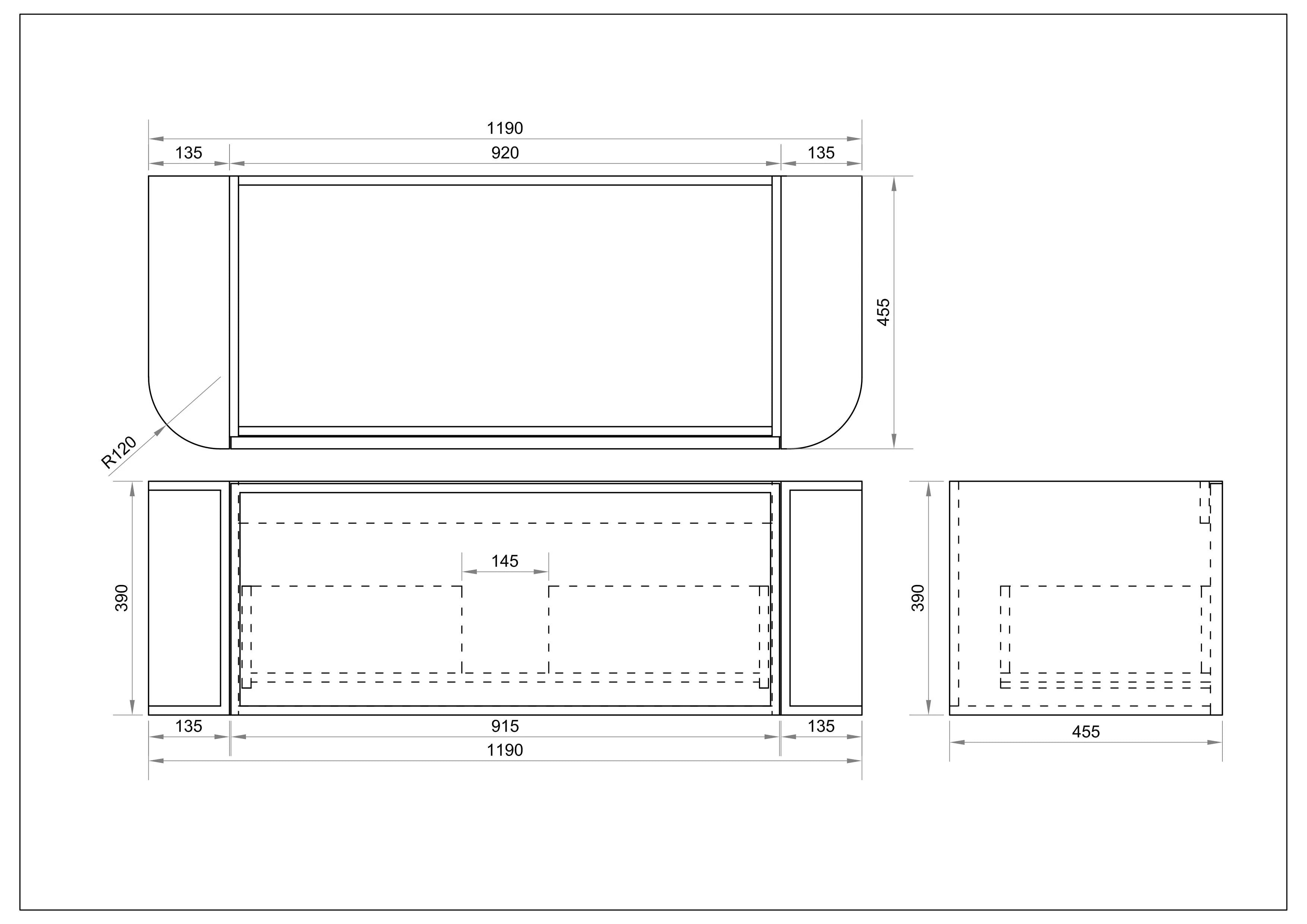 ELVA Curve Wallhung Vanity Natural Oak