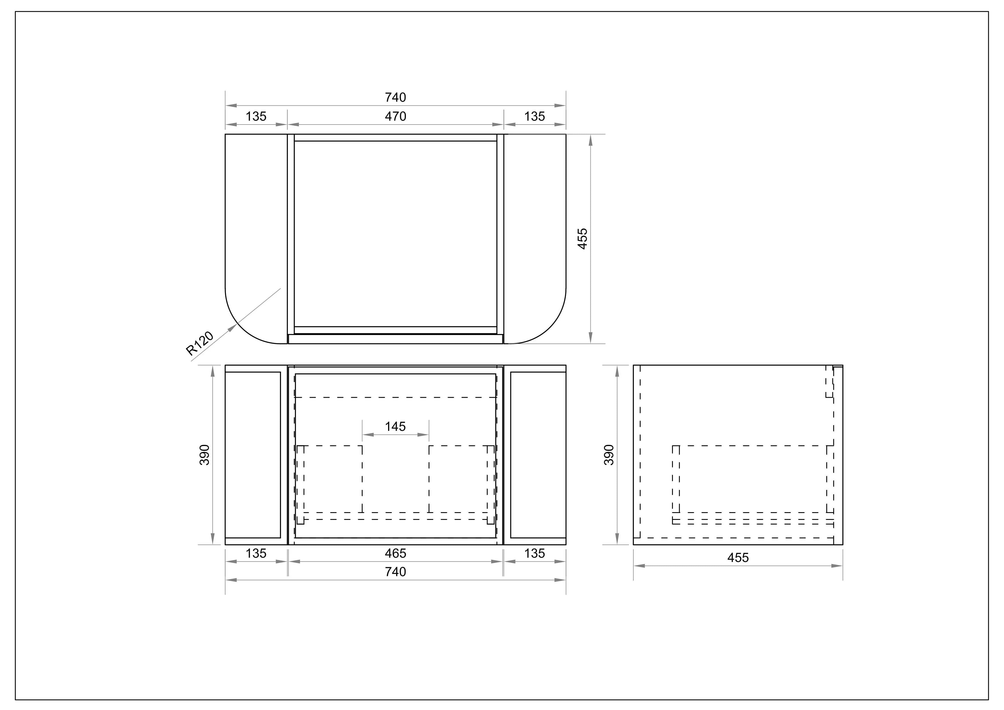 ELVA Curve Wallhung Vanity Natural Oak
