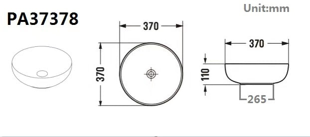Above counter basin 370*370*110mm