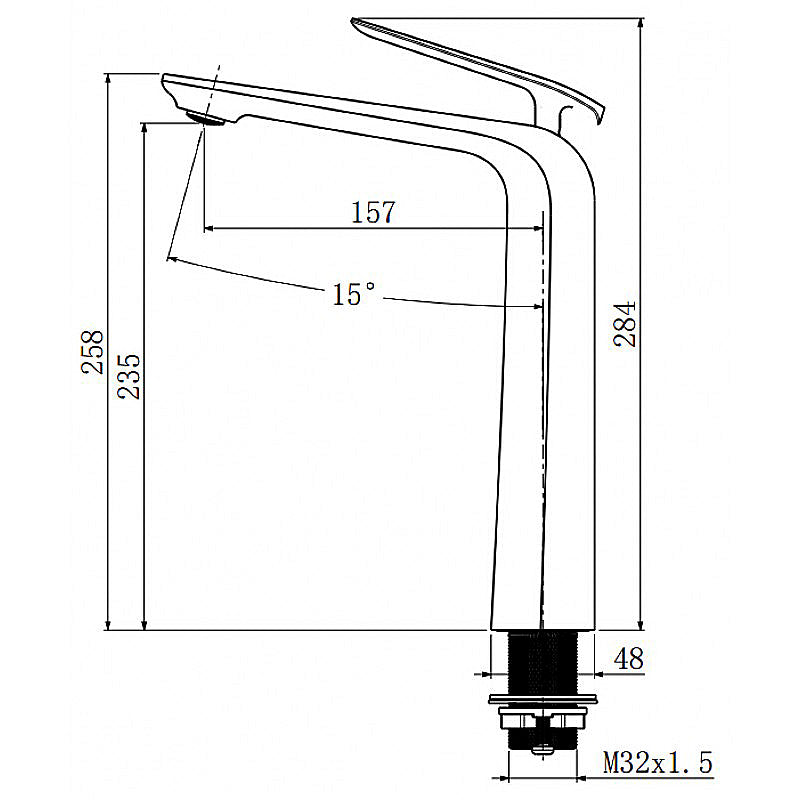 Esperia Matte Black & Copper Tall Basin Mixer