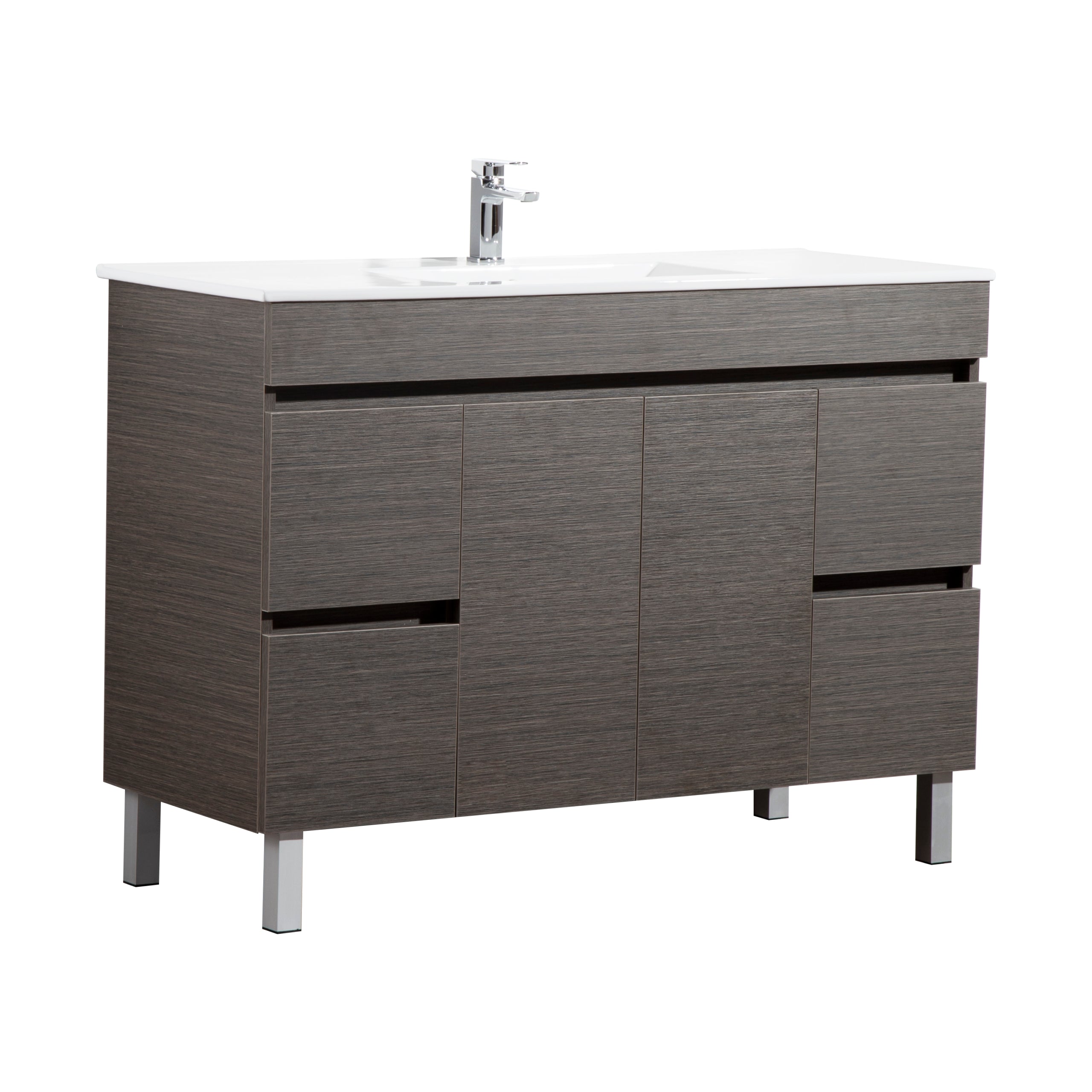 Evie PVC Freestanding Bathroom Vanity Dark Brown