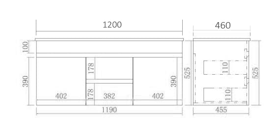 Evie PVC Wall Hung Bathroom Vanity Oak