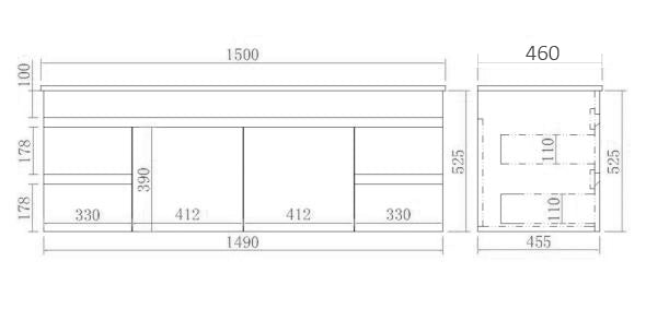 Evie PVC Wall Hung Bathroom Vanity Oak