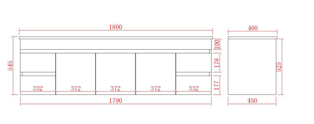 Evie PVC Wall Hung Bathroom Vanity Oak