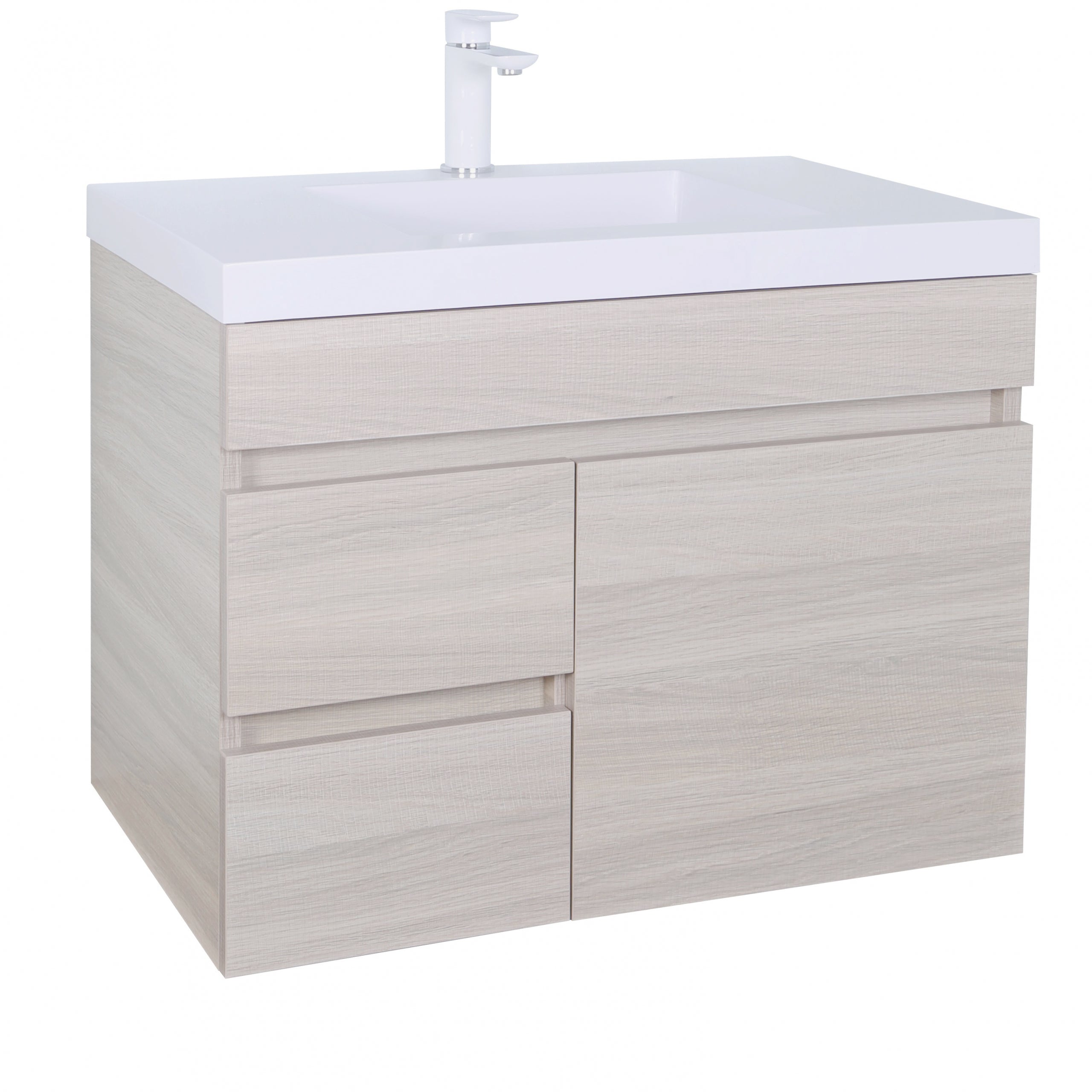 Evie PVC Wall Hung Bathroom Vanity Oak