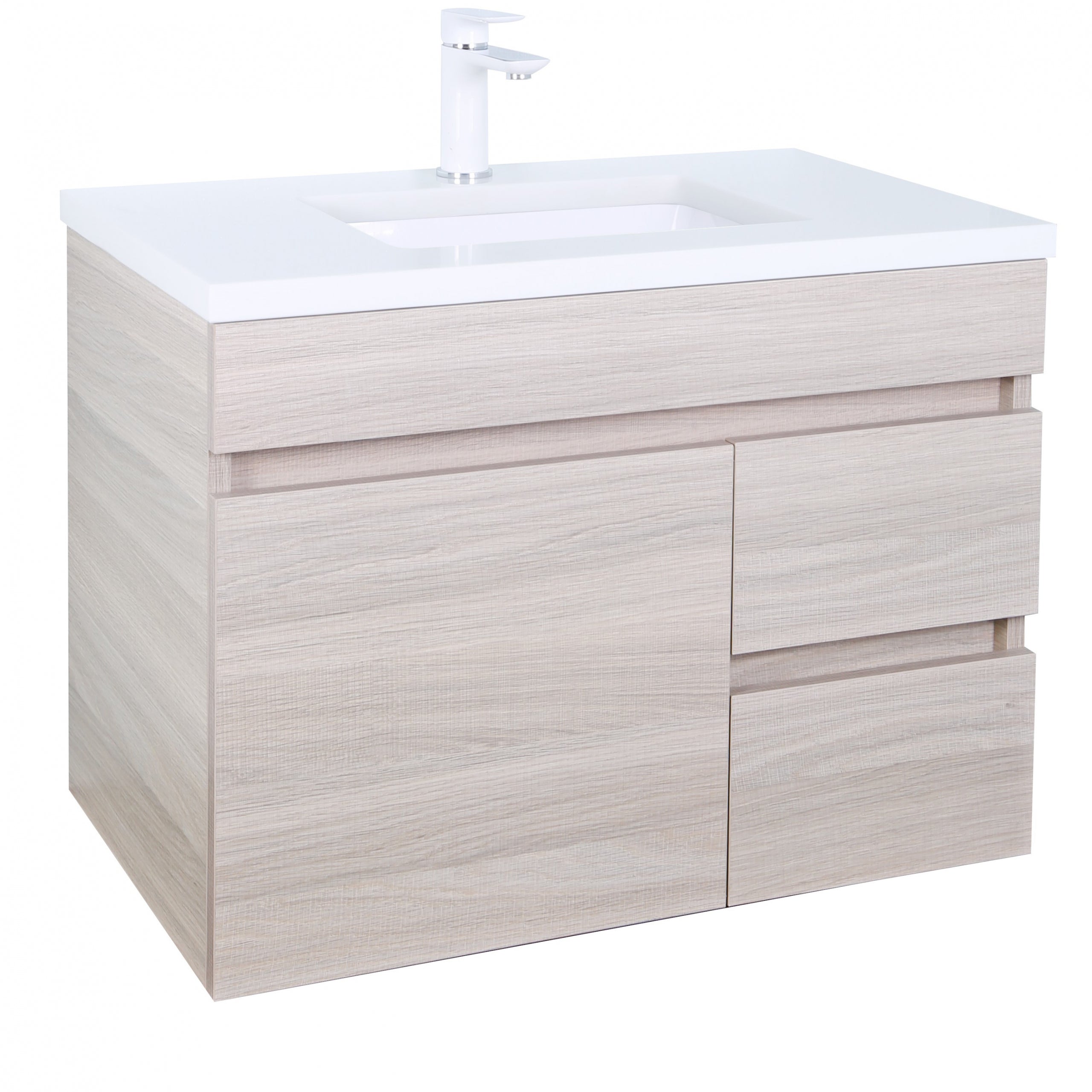 Evie PVC Wall Hung Bathroom Vanity Oak