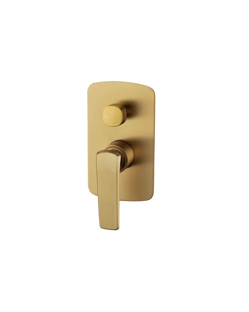 Esperia Brushed Yellow Gold Wall Mixer with Diverter