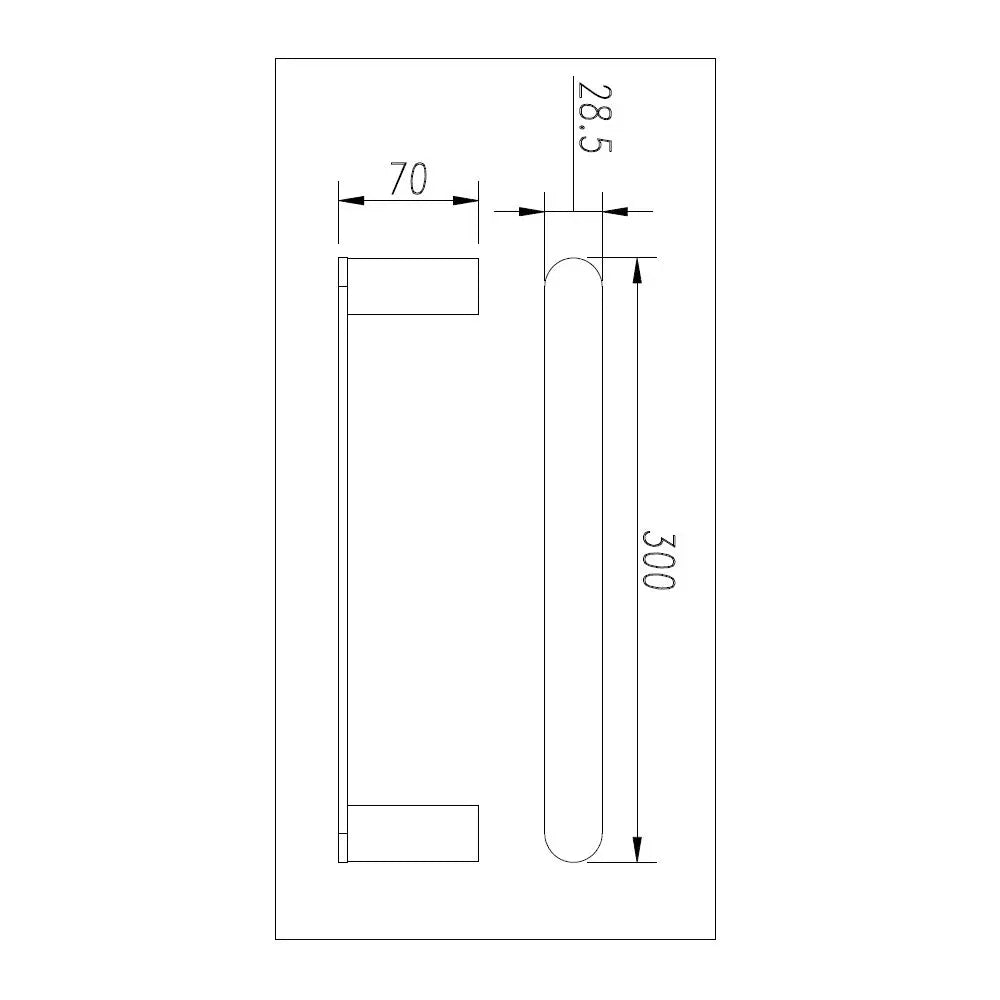 Esperia Matte Black & Chrome Hand Towel Rail 300mm