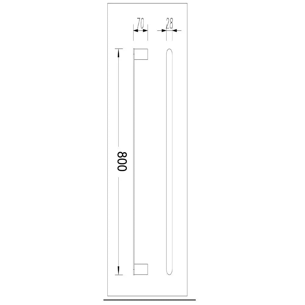 Esperia Brushed Nickel 800mm Single Towel Rail