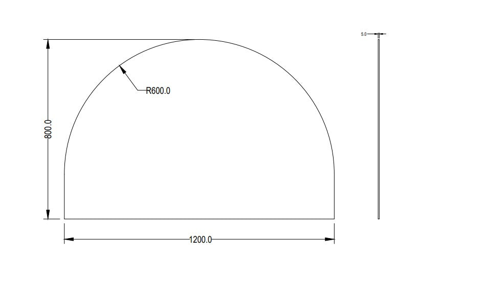 Archo Half Moon Framed Mirror Brushed Nickel