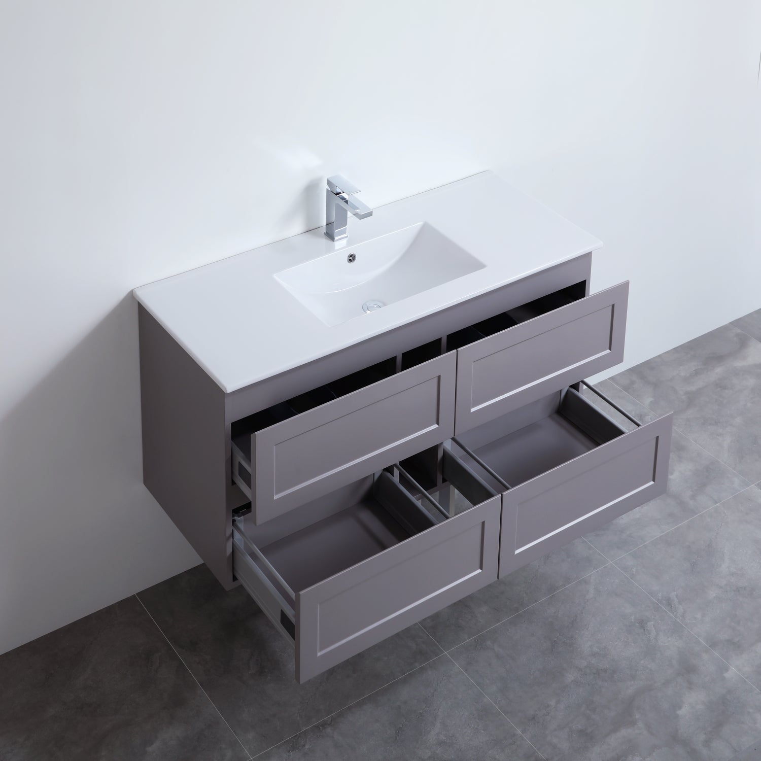 Fremantal PVC Waterproof  Wall Hung Bathroom Vanity  Matte Grey
