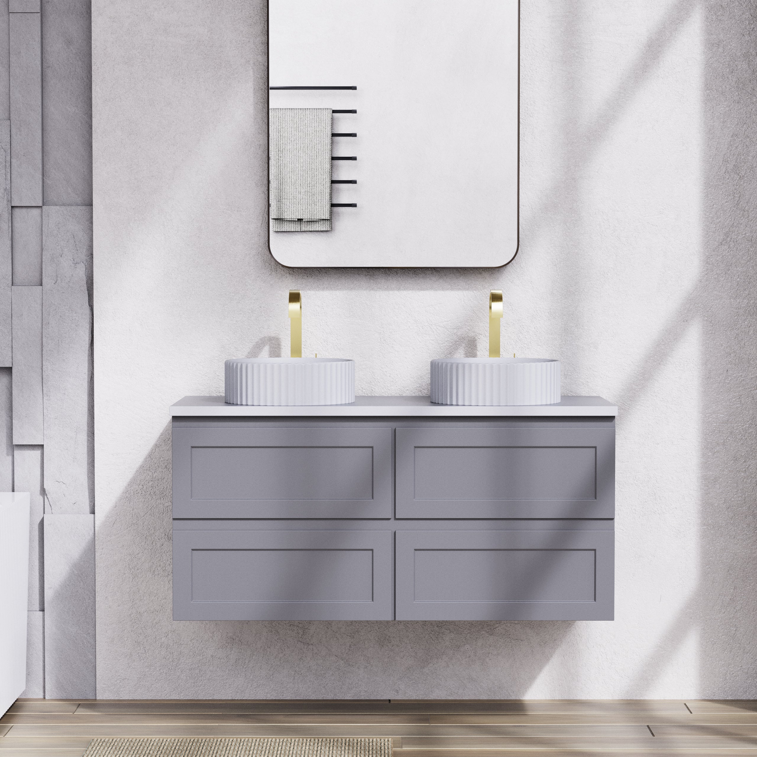 Fremantal PVC Waterproof  Wall Hung Bathroom Vanity  Matte Grey