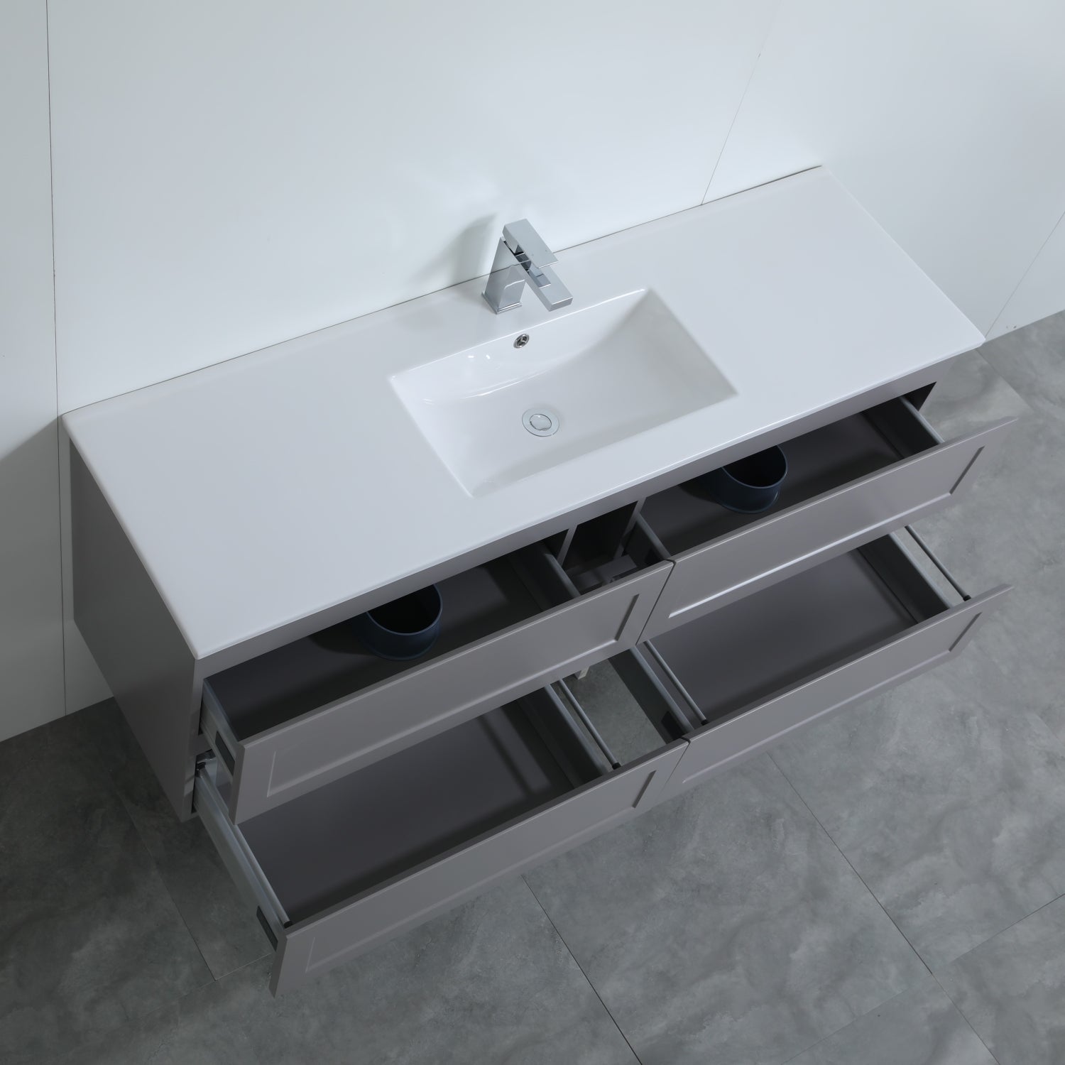 Fremantal PVC Waterproof  Wall Hung Bathroom Vanity  Matte Grey