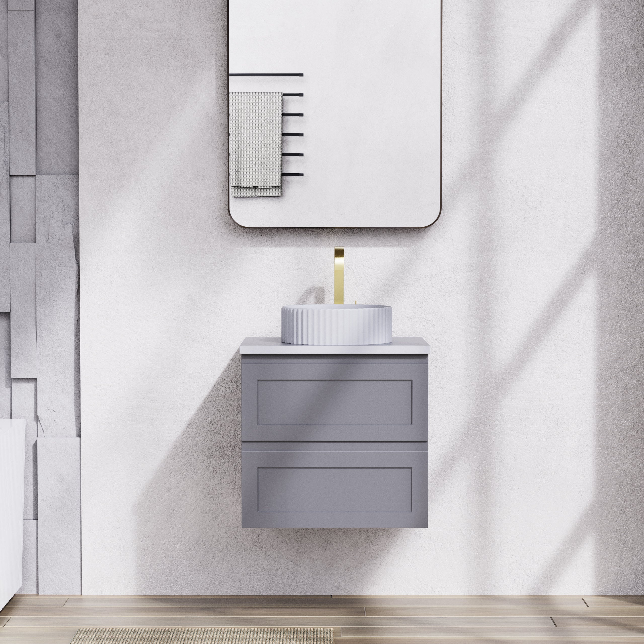 Fremantal PVC Waterproof  Wall Hung Bathroom Vanity  Matte Grey