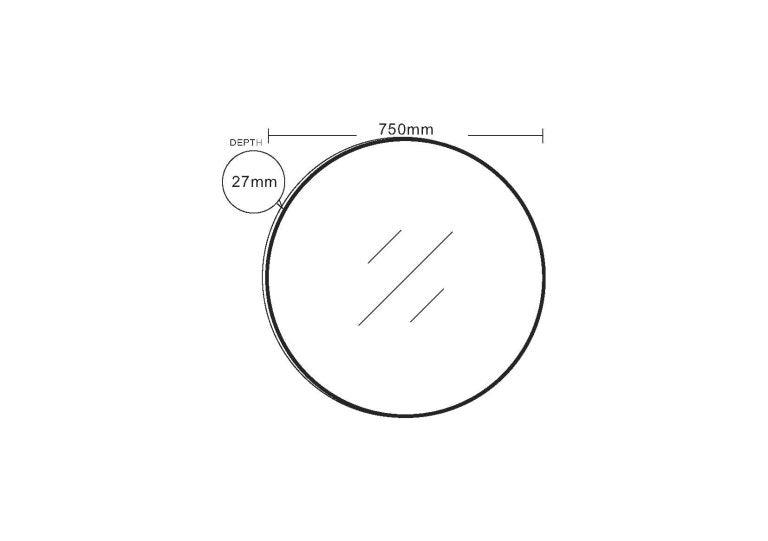 Brushed Golden Aluminum Framed Round Mirror 750mm (New Arrival) - Living and Bathroom