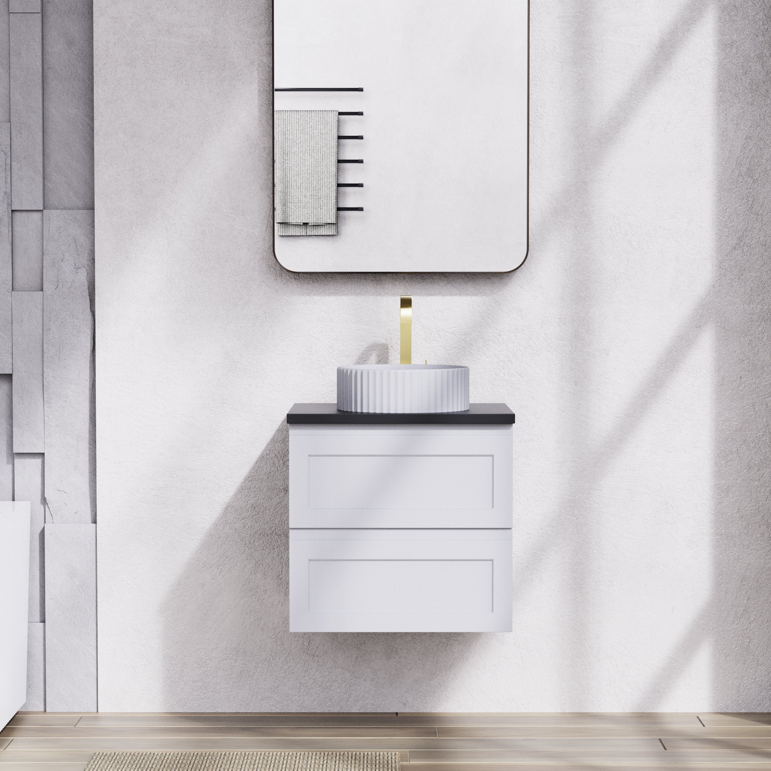 Fremantal PVC Waterproof  Wall Hung Bathroom Vanity  Matte White