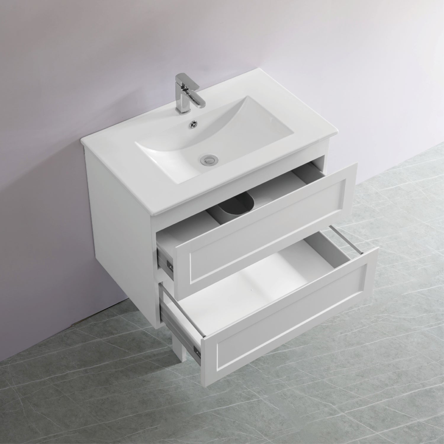 Fremantal PVC Waterproof  Wall Hung Bathroom Vanity  Matte White