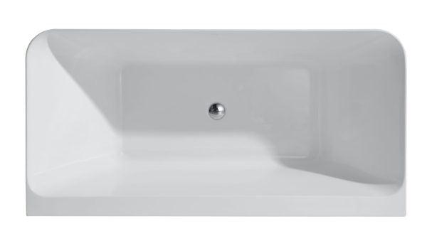 Fortuna 1500 Back-to-Wall Gloss White Bathtub - Living and Bathroom