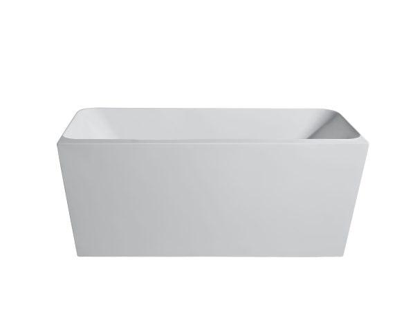Fortuna 1500 Back-to-Wall Gloss White Bathtub - Living and Bathroom