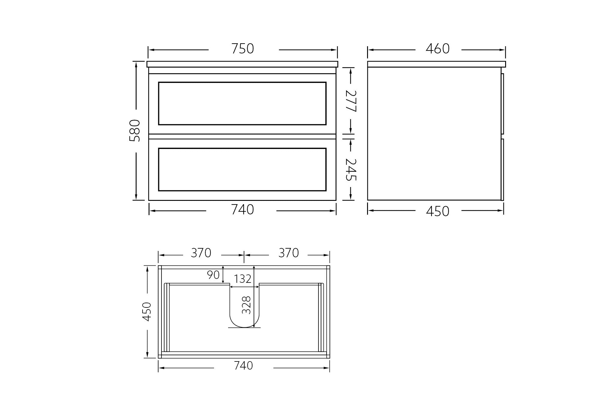 Fremantal PVC Waterproof  Wall Hung Bathroom Vanity  Matte Black