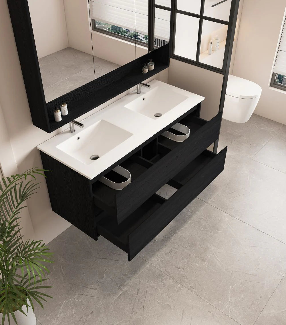 Hera Wallhung Vanity Black Oak