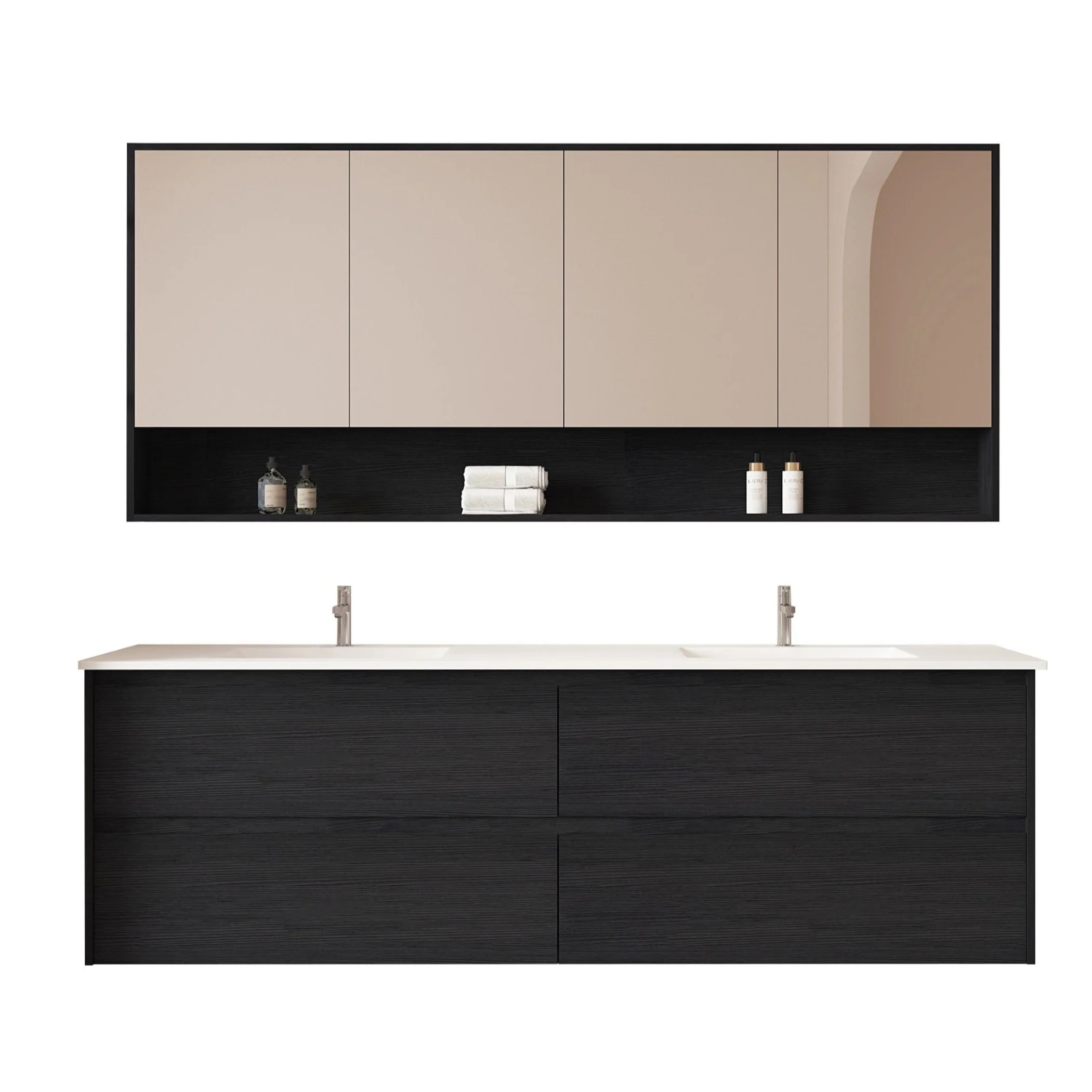 Hera Wallhung Vanity Black Oak