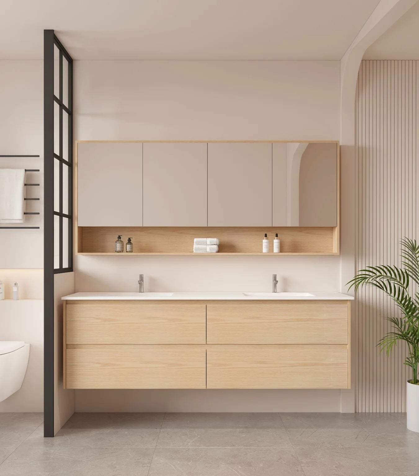 Hera Wallhung Vanity Tas Oak