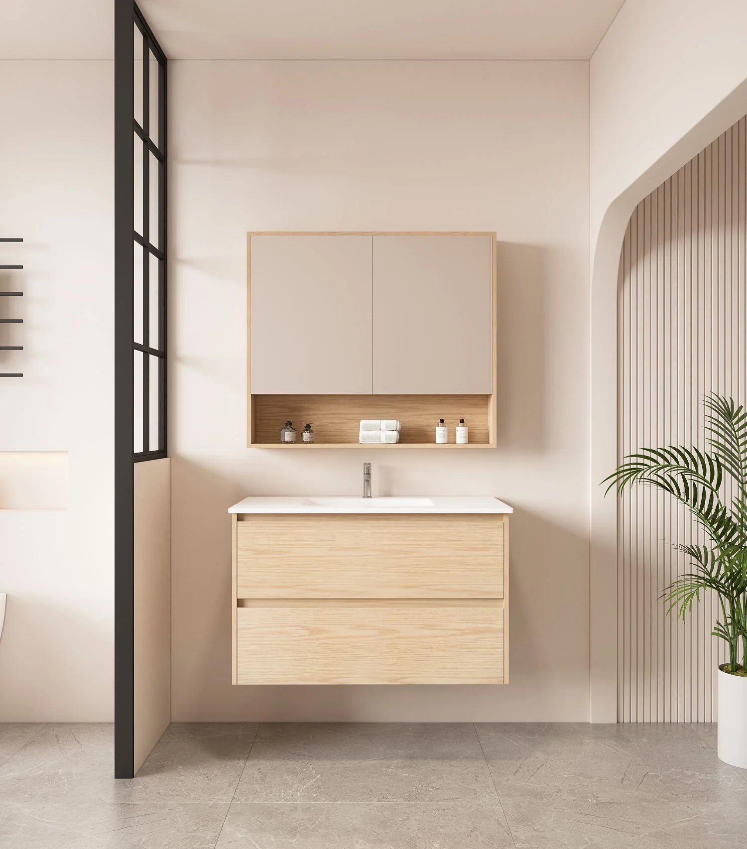 Hera Wallhung Vanity Tas Oak
