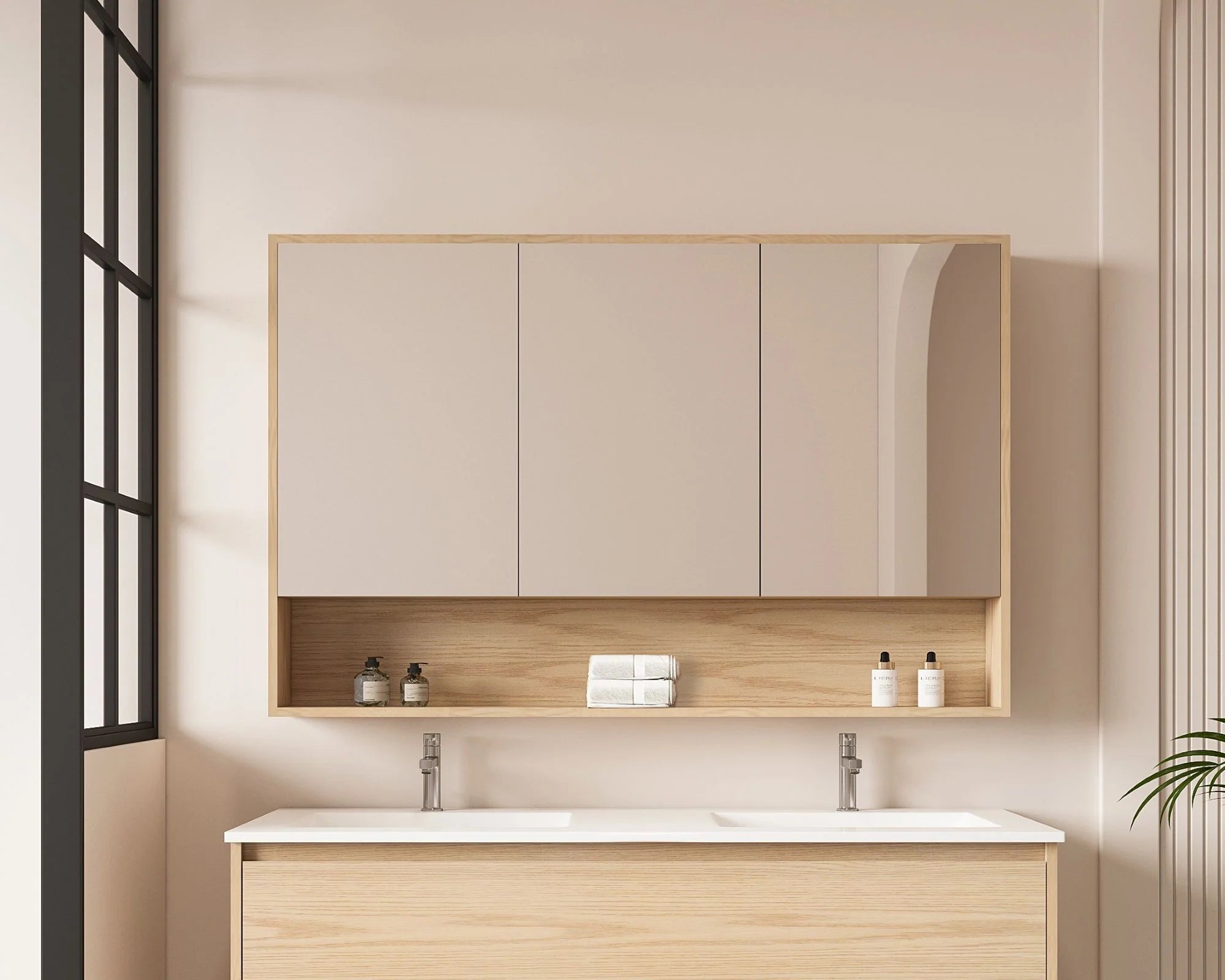 Hera Shaving Cabinet With Open Shelf Tas Oak