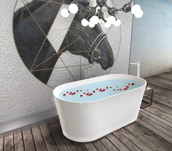 ISEO 1500mm Ultra-Slim Freestanding Gloss White Bathtub - Living and Bathroom