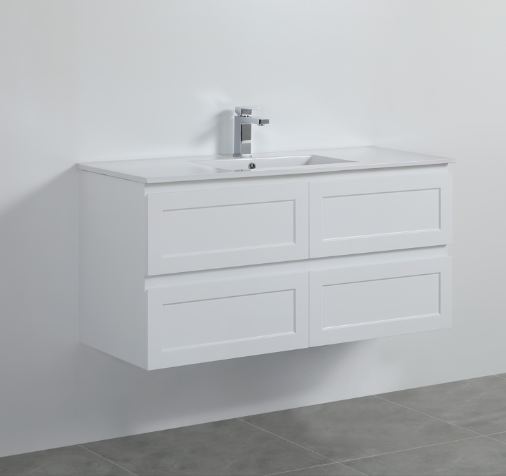 Fremantal PVC Waterproof  Wall Hung Bathroom Vanity  Matte White