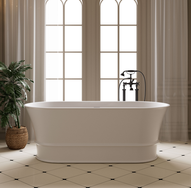 CETO Harrington 1700mm Cast Stone Solid Surface Bathtub Matt White