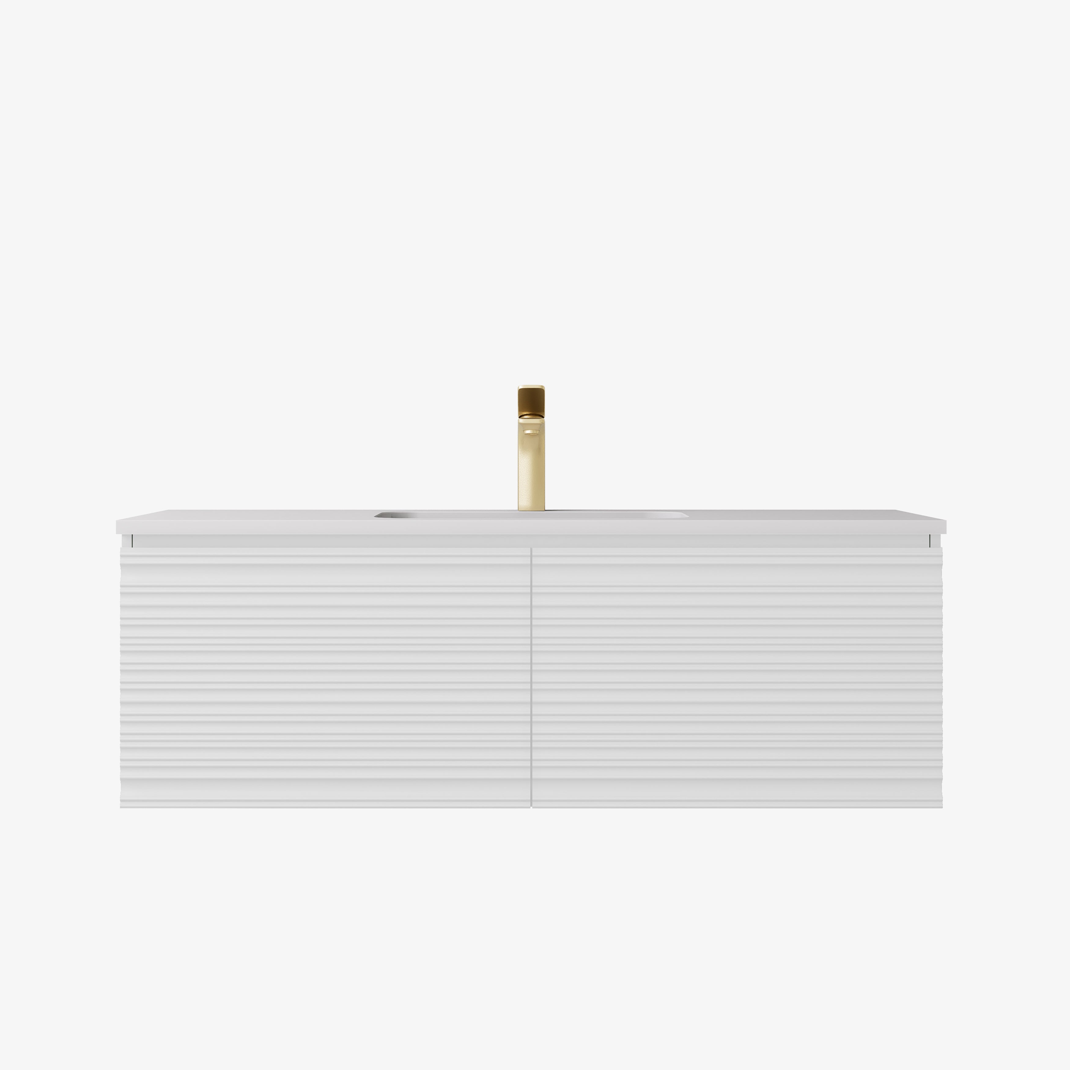 Sedona Fluted Wall Hung PVC Cabinet Matte White