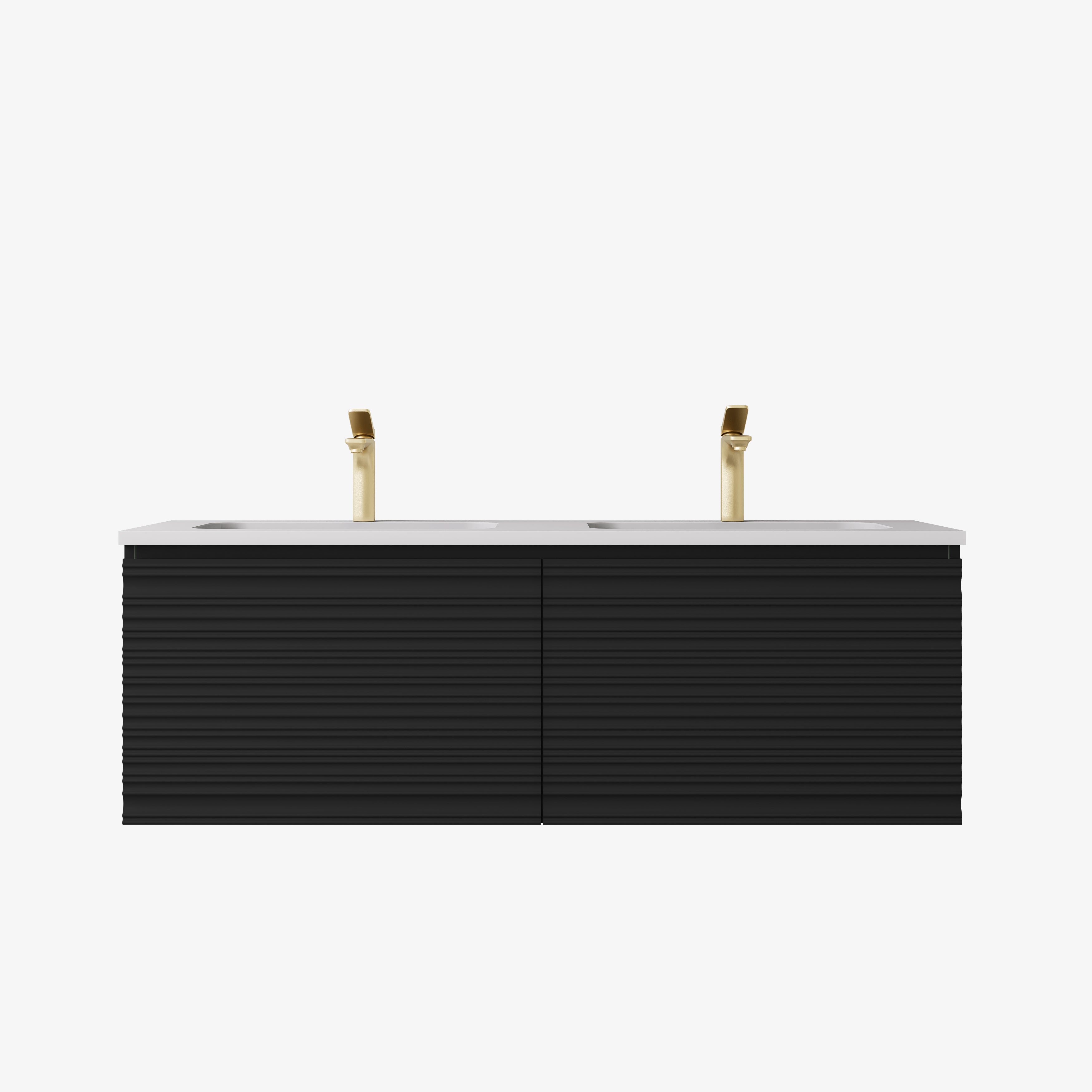 Sedona Fluted Wall Hung PVC Cabinet Matte Black