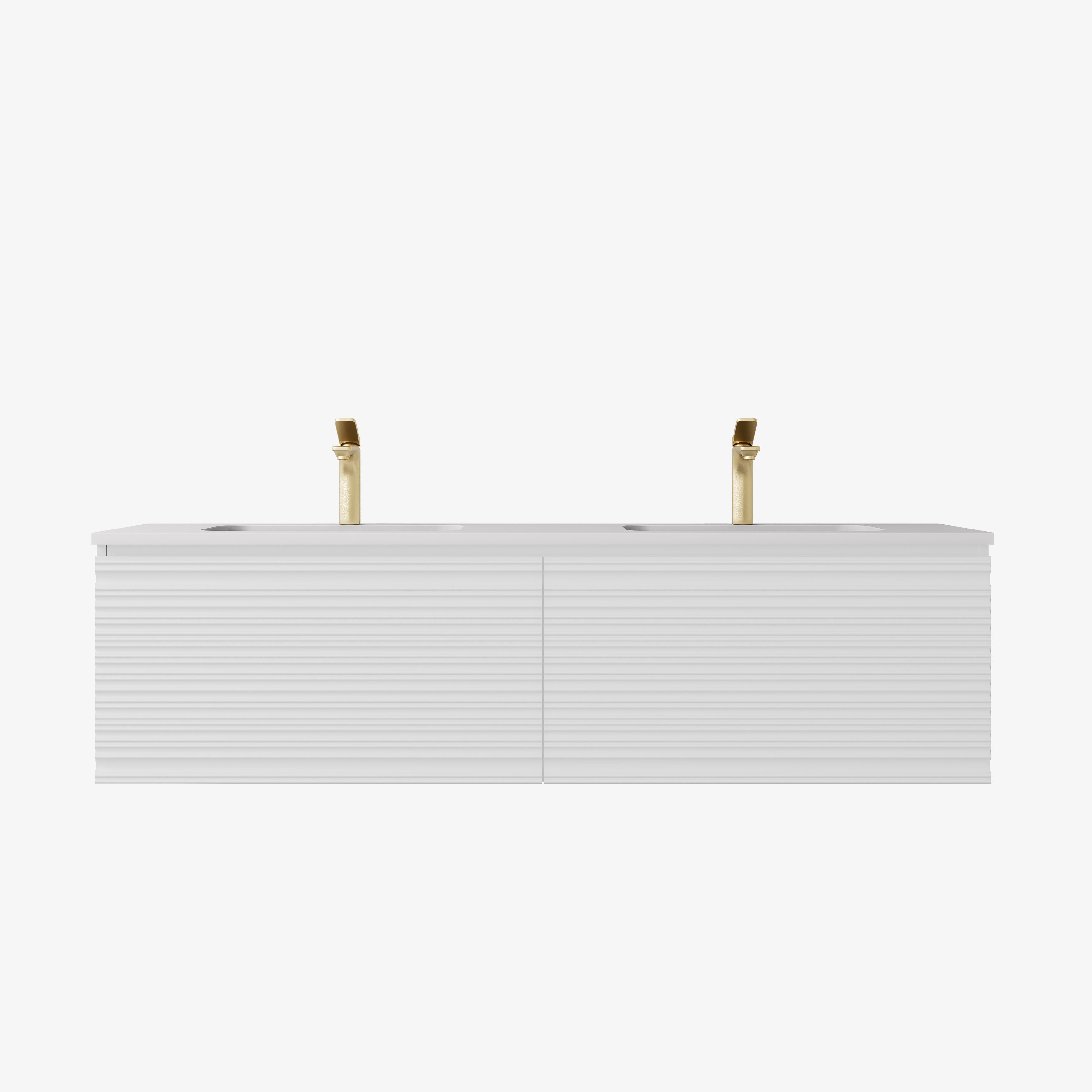Sedona Fluted Wall Hung PVC Cabinet Matte White