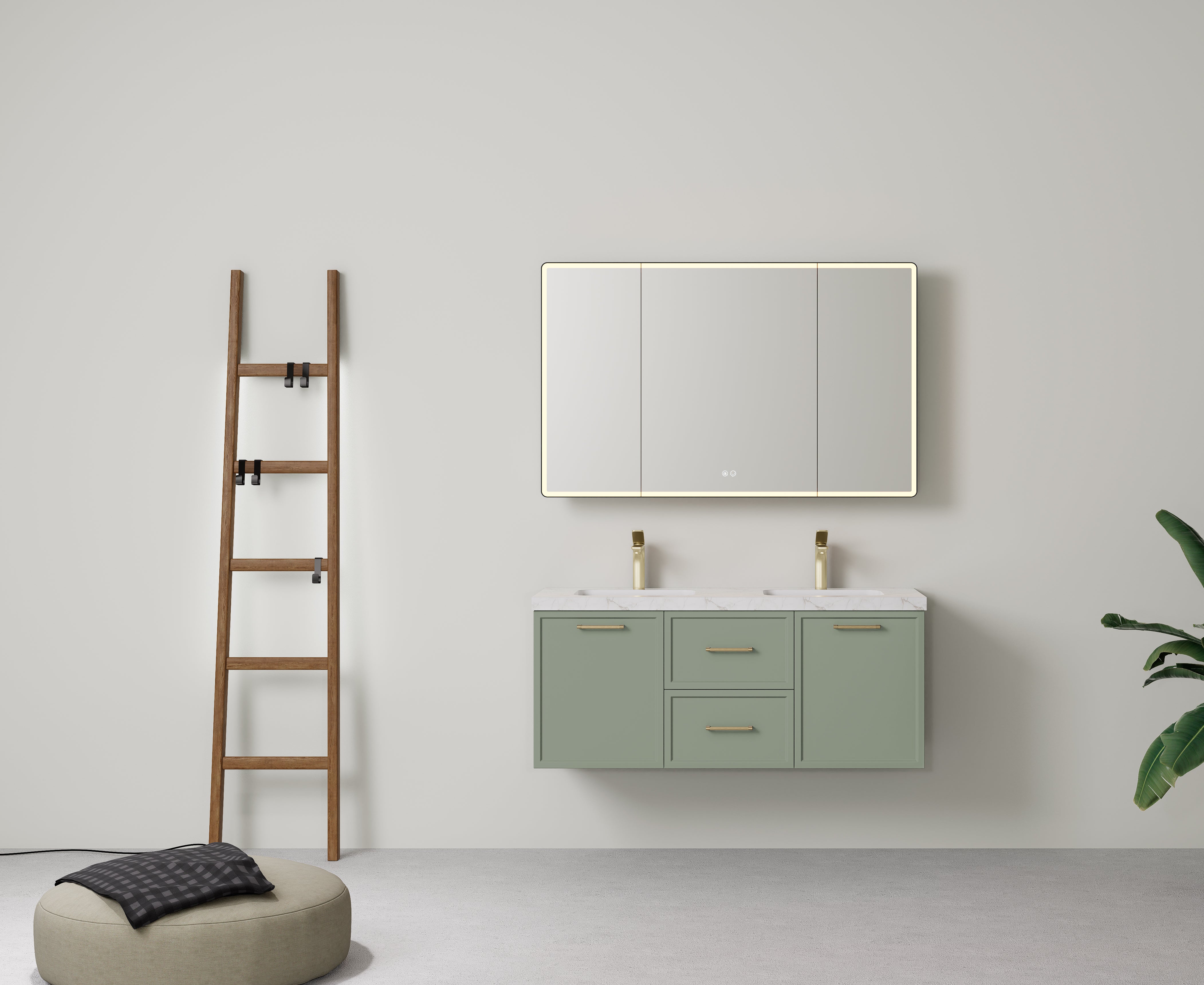 Kingsley Federation Wall Hung PVC Cabinet Matte Olive Green